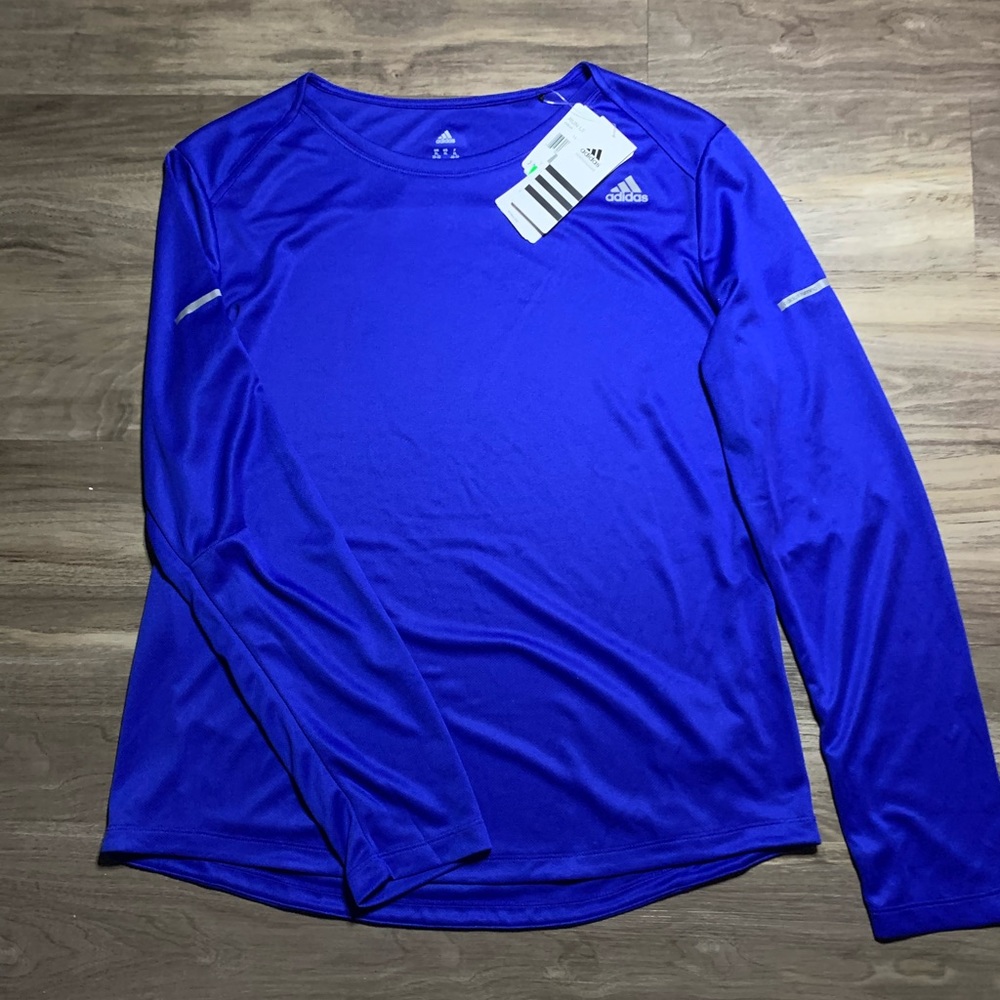 Blue adidas workout shirt